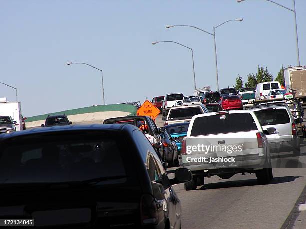 heavy traffic on hot day - truck and car accident stock pictures, royalty-free photos & images