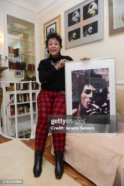 Esther Anderson Former Girlfriend Of Bob Marley'S Holding Her Picture Of Bob At Her Chelsea Home Today. 24-January-2014