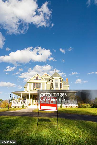 home for sale - victorian style home stock pictures, royalty-free photos & images