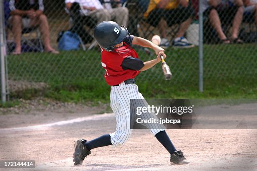 Baseball player hitting foul ball Baseball player hitting foul ball