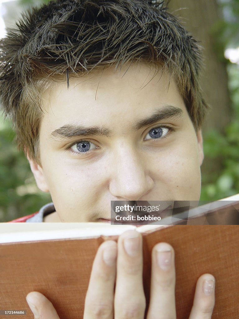Teen portrait - student & book
