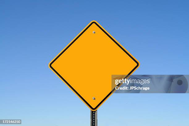 centered blank yellow sign - road sign stock pictures, royalty-free photos & images