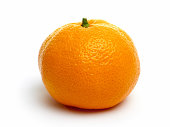 One single tangerine isolated on a white background