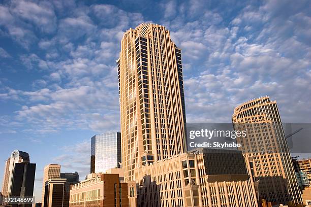 bright charlotte morning - charlotte north carolina skyline stock pictures, royalty-free photos & images