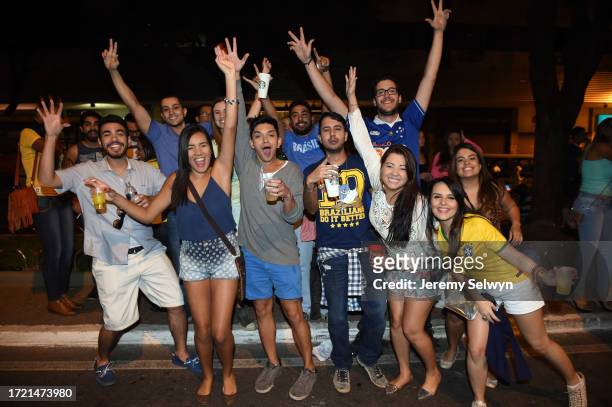 Brazil Fans Celebrate In Belo Horizonte Last Night. 24-June-2014