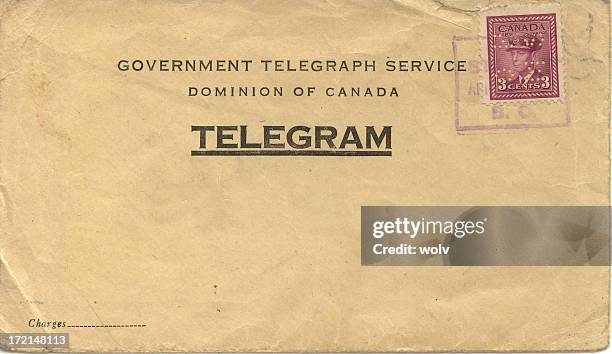 weathered posted telegram envelope - morse code machine stock pictures, royalty-free photos & images