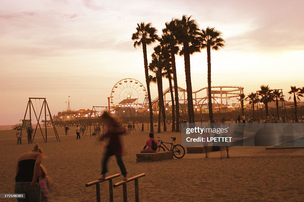 Long exposure photograph of the Santa Monica Pier