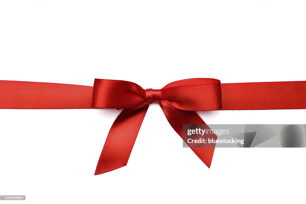 Red Satin Gift Bow (Clipping Path)