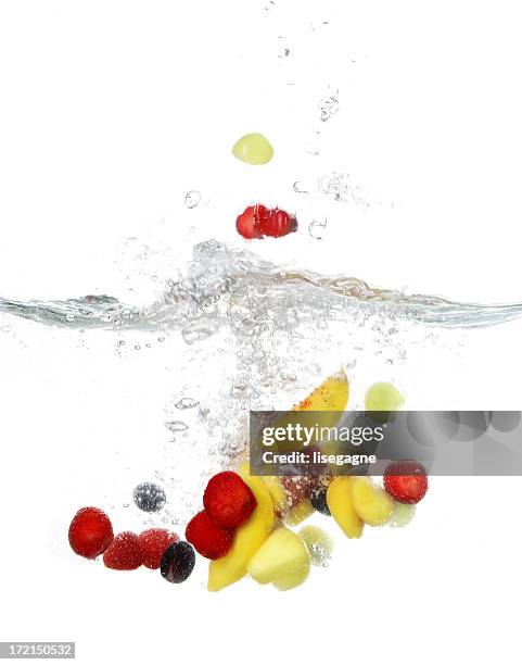 fruits and vegetables splash serie - peach isolated stock pictures, royalty-free photos & images