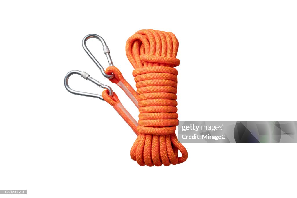 A Bundle of Climbing Ropes Isolated on White