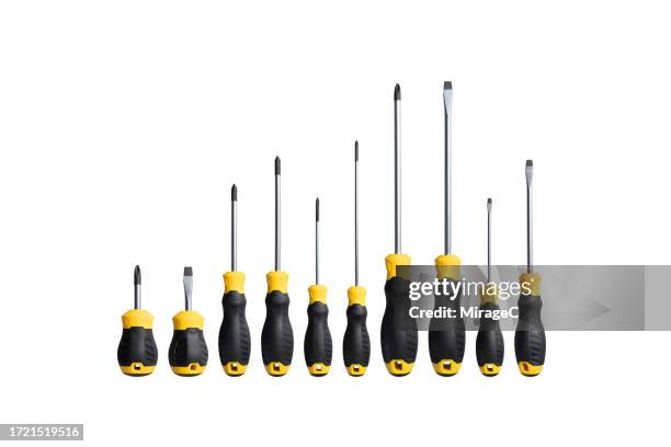 screwdrivers set isolated on white background - screwdriver stock pictures, royalty-free photos & images