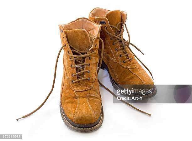 hiking boots - suede shoe stock pictures, royalty-free photos & images