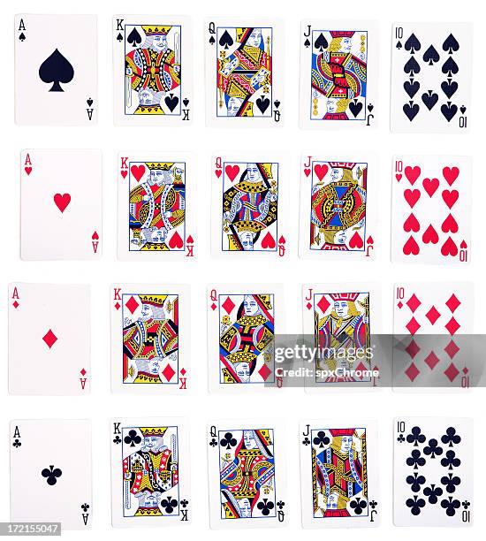 royal straight flush - face card stockfoto's en -beelden