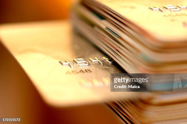cards - credit card and stapel stockfoto's en -beelden