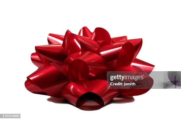 red bow ontop - christmas present isolated stock pictures, royalty-free photos & images