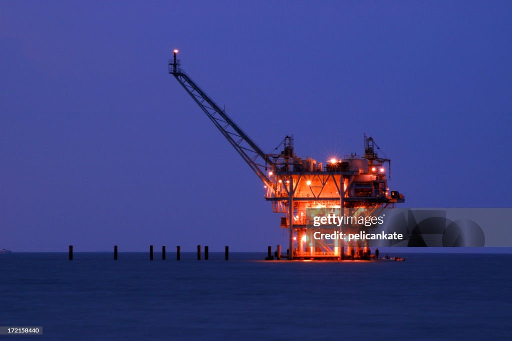 Natural Gas Rig, Night