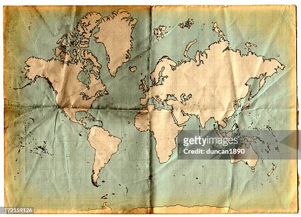 vintage map - torn map stock pictures, royalty-free photos & images