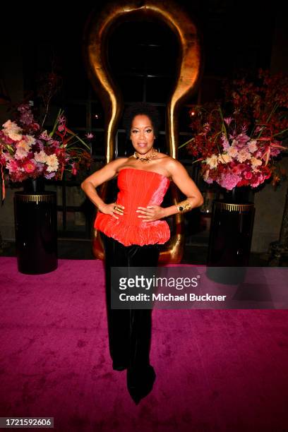 Regina King at the Schiaparelli and Neiman Marcus Cocktail Event at the John Sowden House on October 12, 2023 in Los Angeles, California.