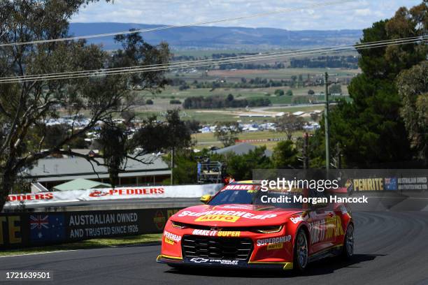 Craig Lowndes drives the Triple Eight Race Engineering Chevrolet Camaro in practice during the Bathurst 1000, part of the 2023 Supercars Championship...