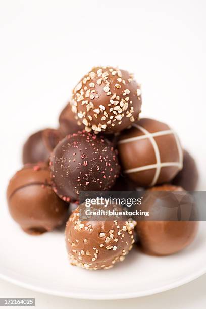 chocolate truffles - chocolate truffle stock pictures, royalty-free photos & images