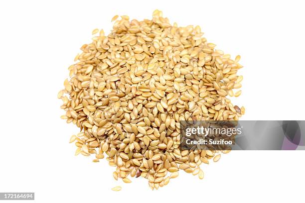 golden flax seed - flax seed stock pictures, royalty-free photos & images