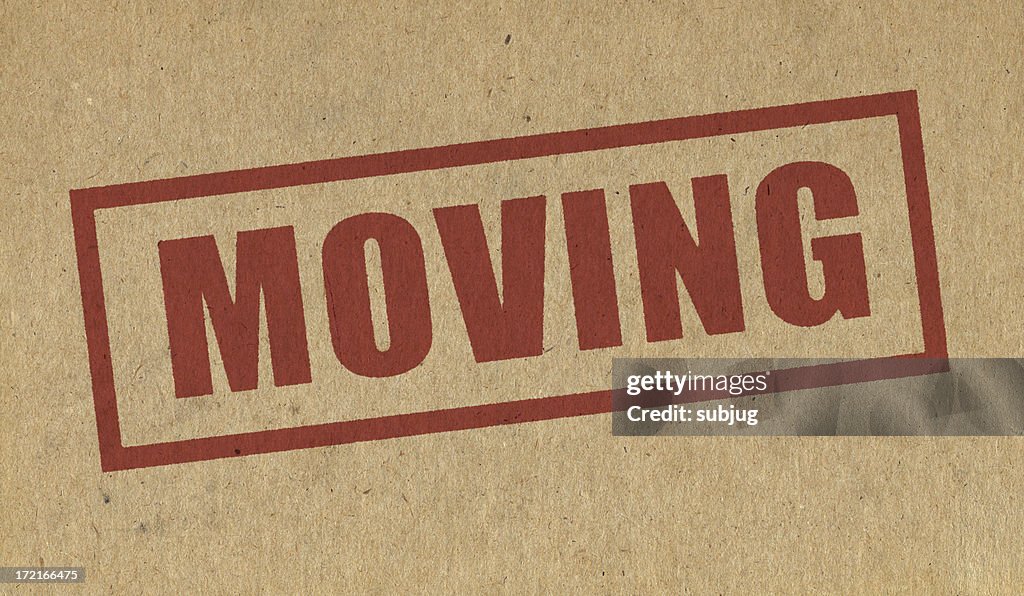 Moving sign on cardboard