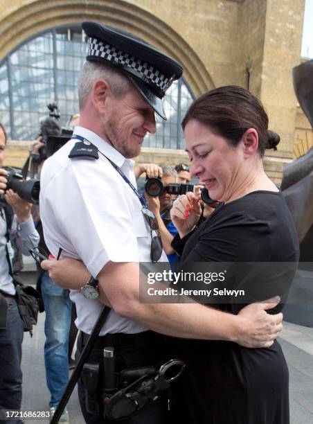 July 7Th Survivor Gill Hicks Was Surprised Today By Pc Andy Maxwell, Who Came To Her Aid After She Lost Both Legs In The Tube Bombings In London,...