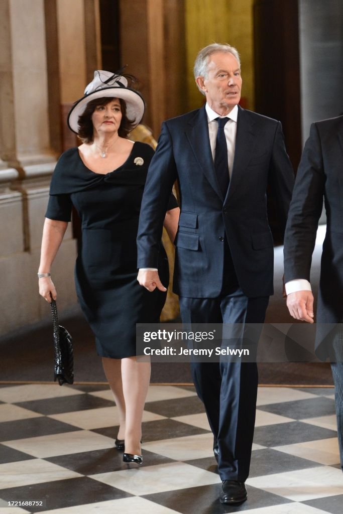 Cherie Blair And Tony Blair Arriving At Memorial Service At St Paul'S