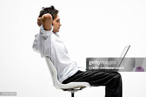 laptop working - reading glasses isolated stock pictures, royalty-free photos & images