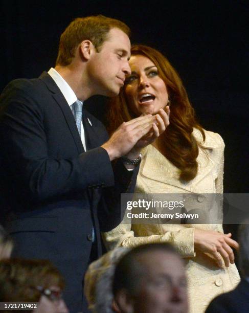 Prince William, Duke Of Cambridge And Catherine, Duchess Of Cambridge During The Opening Ceremony Of The London 2012 Paralympic Games. 29-August-2012