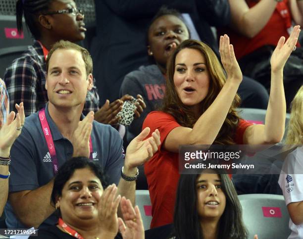 Prince William, Duke Of Cambridge, And Catherine, Duchess Of Cambridge, Watch Sarah Storey At The Velodrome, London 2012 Paralympics . 30-August-2012