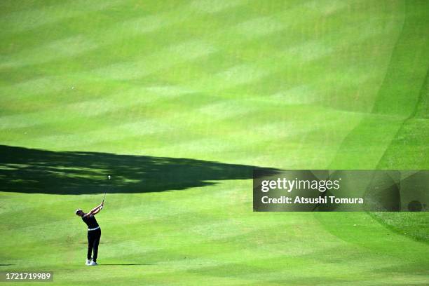 Erika Hara of Japan hits her second shot on the 13th hole during the second round of STANLEY Ladies HONDA Golf Tournament at Tomei Country Club on...