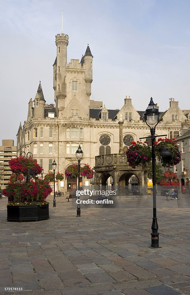 Castlegate and Mercat Cross, Aberdeen, Scotland.