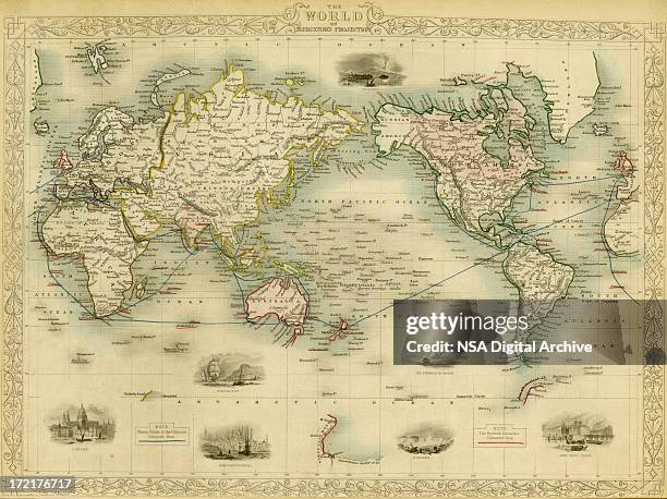 illustrazioni stock, clip art, cartoni animati e icone di tendenza di mappa del mondo antico - antique