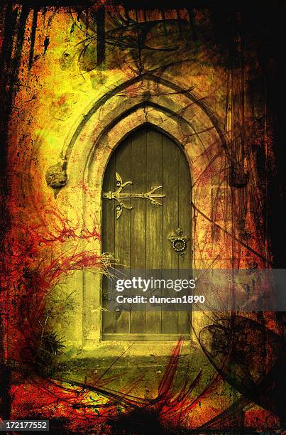 fantasy eingang - magic doors stock-grafiken, -clipart, -cartoons und -symbole