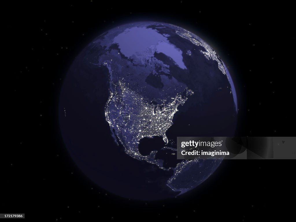 Globe Series: Night - North America