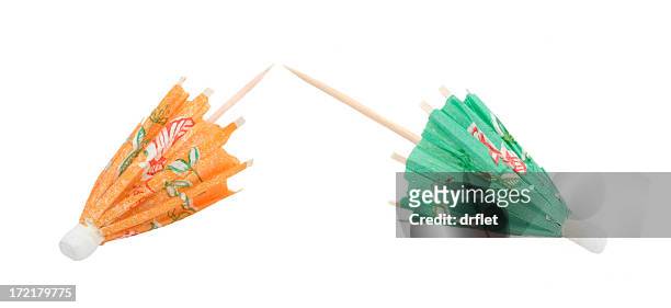 drink umbrellas - cocktail stick stock pictures, royalty-free photos & images