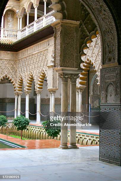alcazar - seville - seville palace stock pictures, royalty-free photos & images