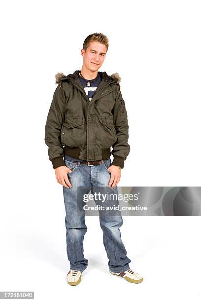 isolated portraits-young casual guy - portrait winter stock pictures, royalty-free photos & images