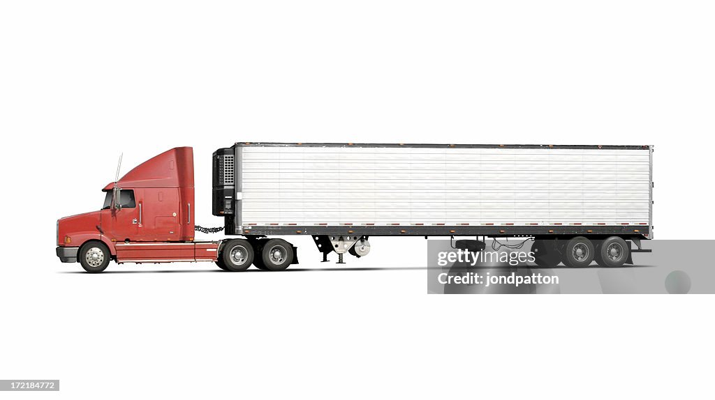 Red commercial truck
