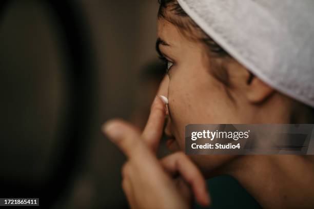 start your day right with a skincare routine - collagen stock pictures, royalty-free photos & images