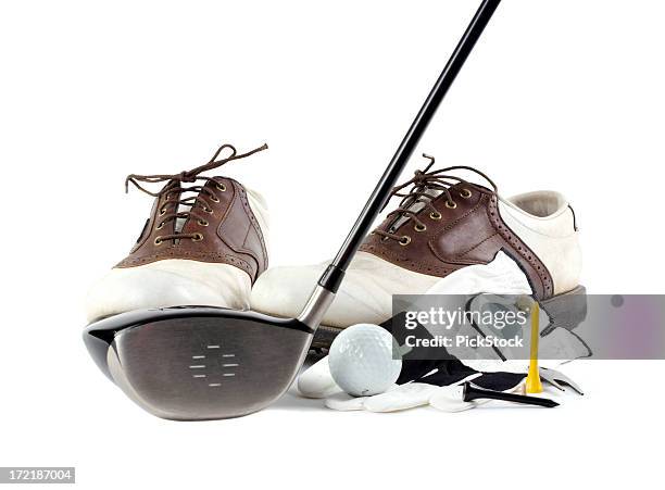 golf equipment - golf club white background stock pictures, royalty-free photos & images