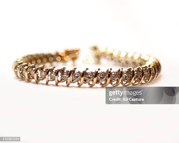 diamond bracelet - tennis bracelet stock pictures, royalty-free photos & images