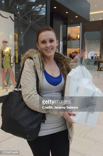 Ewelina Dydo With Her Ipad 3 In Westfield Shopping Centre In London. 16-March-2012