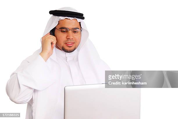arab man - middle eastern male on phone isolated stock pictures, royalty-free photos & images