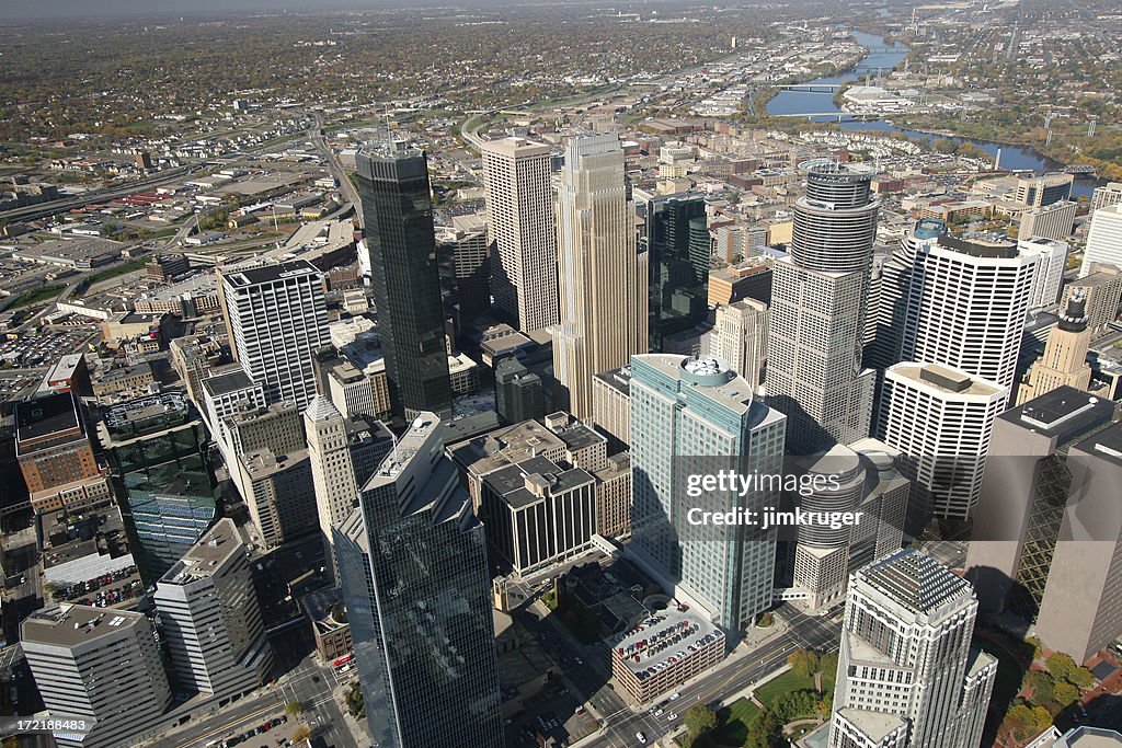 Aerial view of Minneapolis, Minnesota.