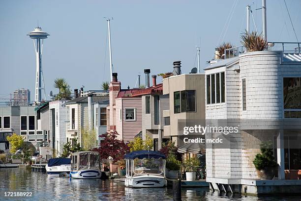 seattle houseboats - seattle home stock pictures, royalty-free photos & images