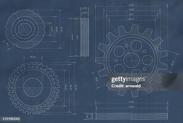 blueprints (xl) - old machinery stock pictures, royalty-free photos & images