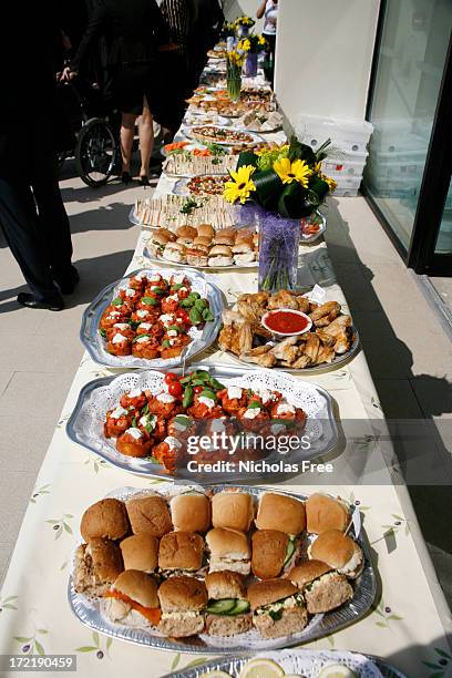 business buffet - silver platter stock pictures, royalty-free photos & images