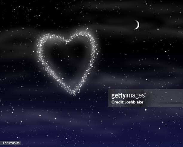 amor por la noche - an evening with heart fotografías e imágenes de stock